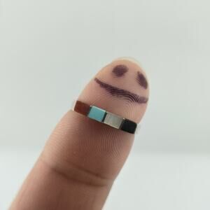 Vintage Sterling Silver Multi-Stone Inlay Ring Size 6